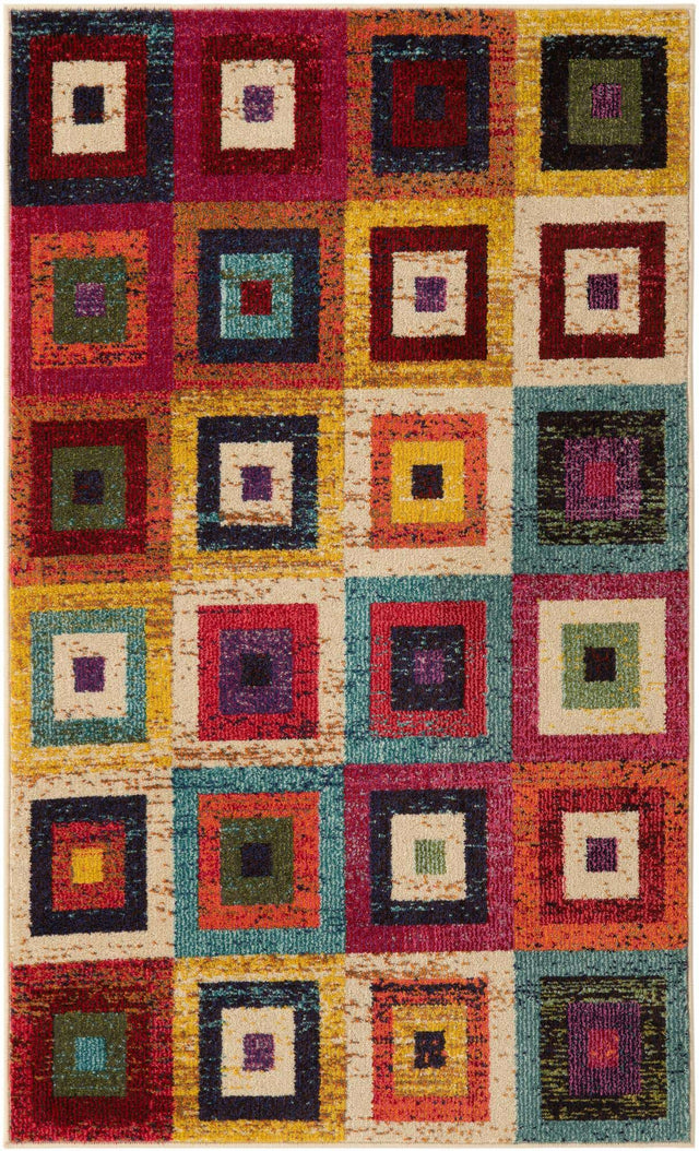 Multicolor 3' 3 x 5' 3 Estrella Rectangle Rug