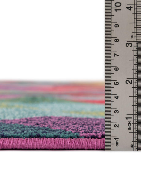 Multicolor 2' 7 x 10' Estrella Runner Area Rug 100% Polypropylene Non-Shedding Stain Resistant Carpet Colorful Modern Abstract Design Easy Clean for Home Decor for Sale at Rug Engine