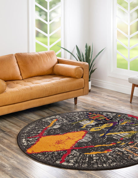 Brown 6' 1 x 6' 1 Sedona Round Area Rug