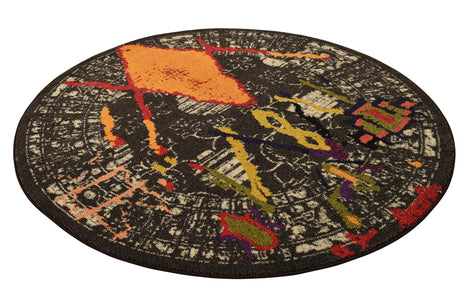 Brown 6' 1 x 6' 1 Sedona Round Area Rug Durable Long Lasting Carpet for Living Rooms, Kitchen, Bedrooms, Office Space, Dorms for Sale at Rug Engine