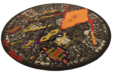 Brown 6' 1 x 6' 1 Sedona Round Area Rug Durable Long Lasting Carpet for Living Rooms, Kitchen, Bedrooms, Office Space, Dorms for Sale at Rug Engine
