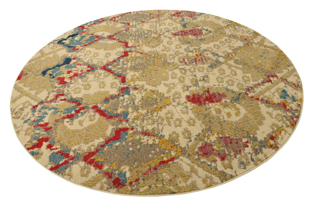 Beige 8' x 8' Sedona Round Area Rug