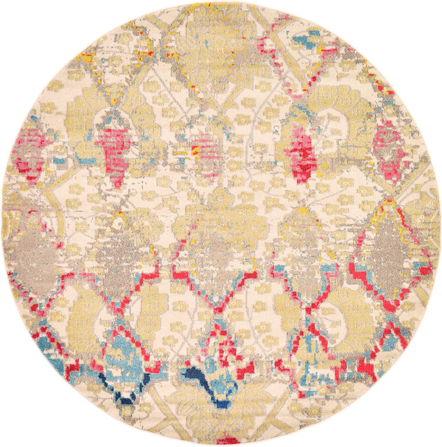 Beige 8' x 8' Sedona Round Area Rug