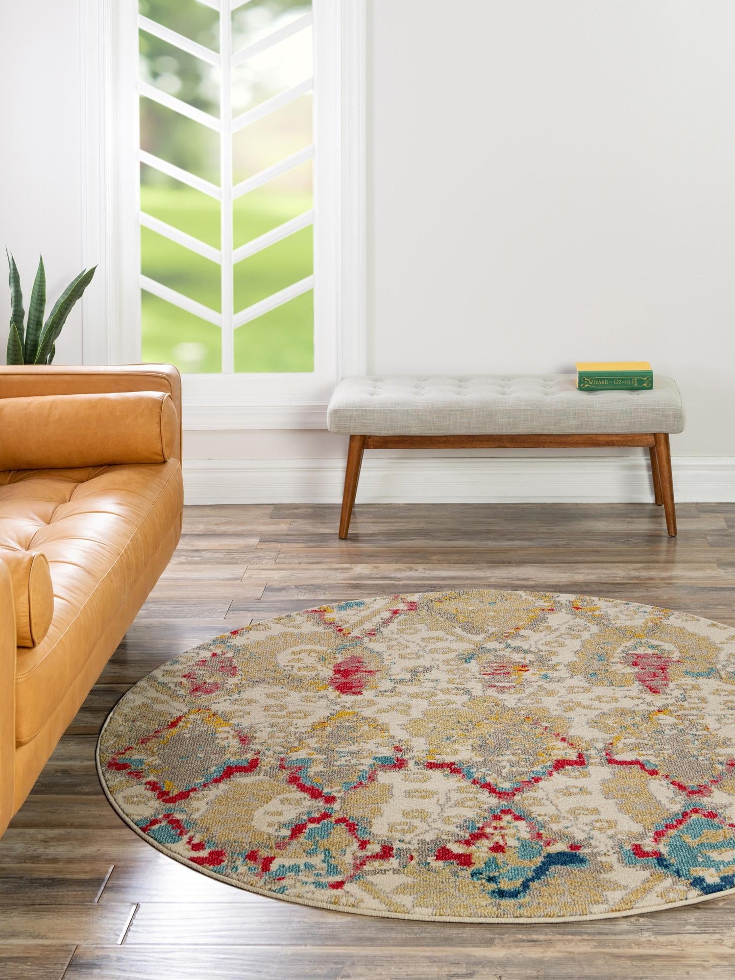 Beige 6' 1 x 6' 1 Sedona Round Area Rug