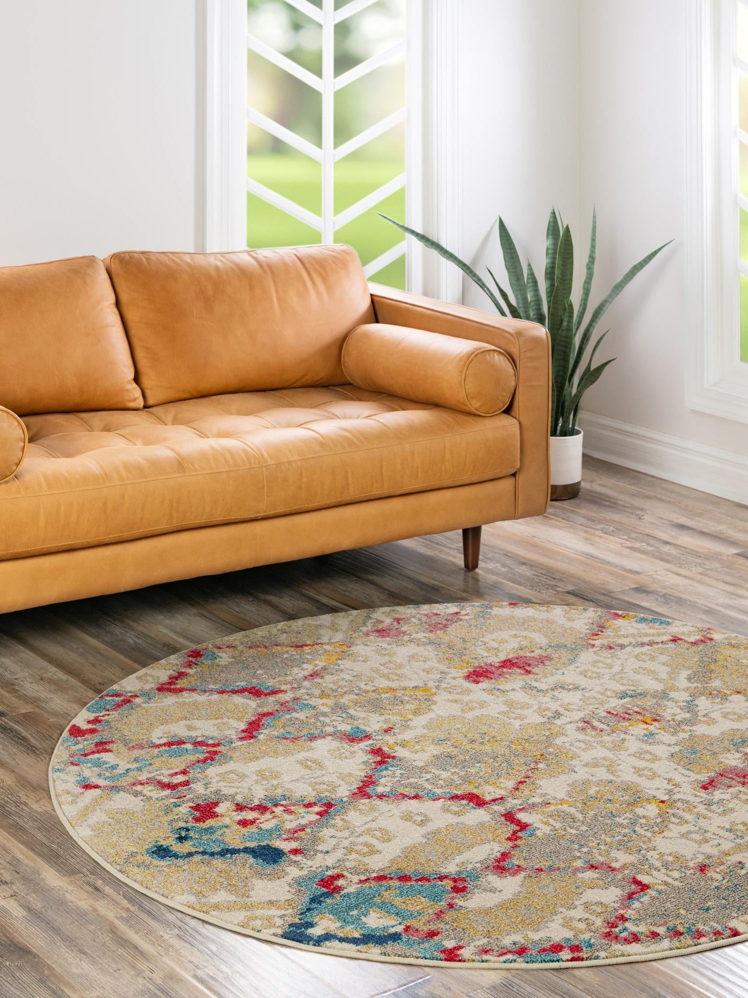 Beige 6' 1 x 6' 1 Sedona Round Area Rug