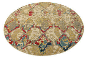 Beige 6' 1 x 6' 1 Sedona Round Area Rug