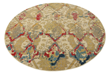 Beige 6' 1 x 6' 1 Sedona Round Area Rug