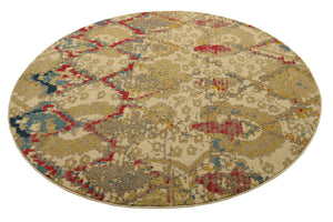 Beige 6' 1 x 6' 1 Sedona Round Area Rug