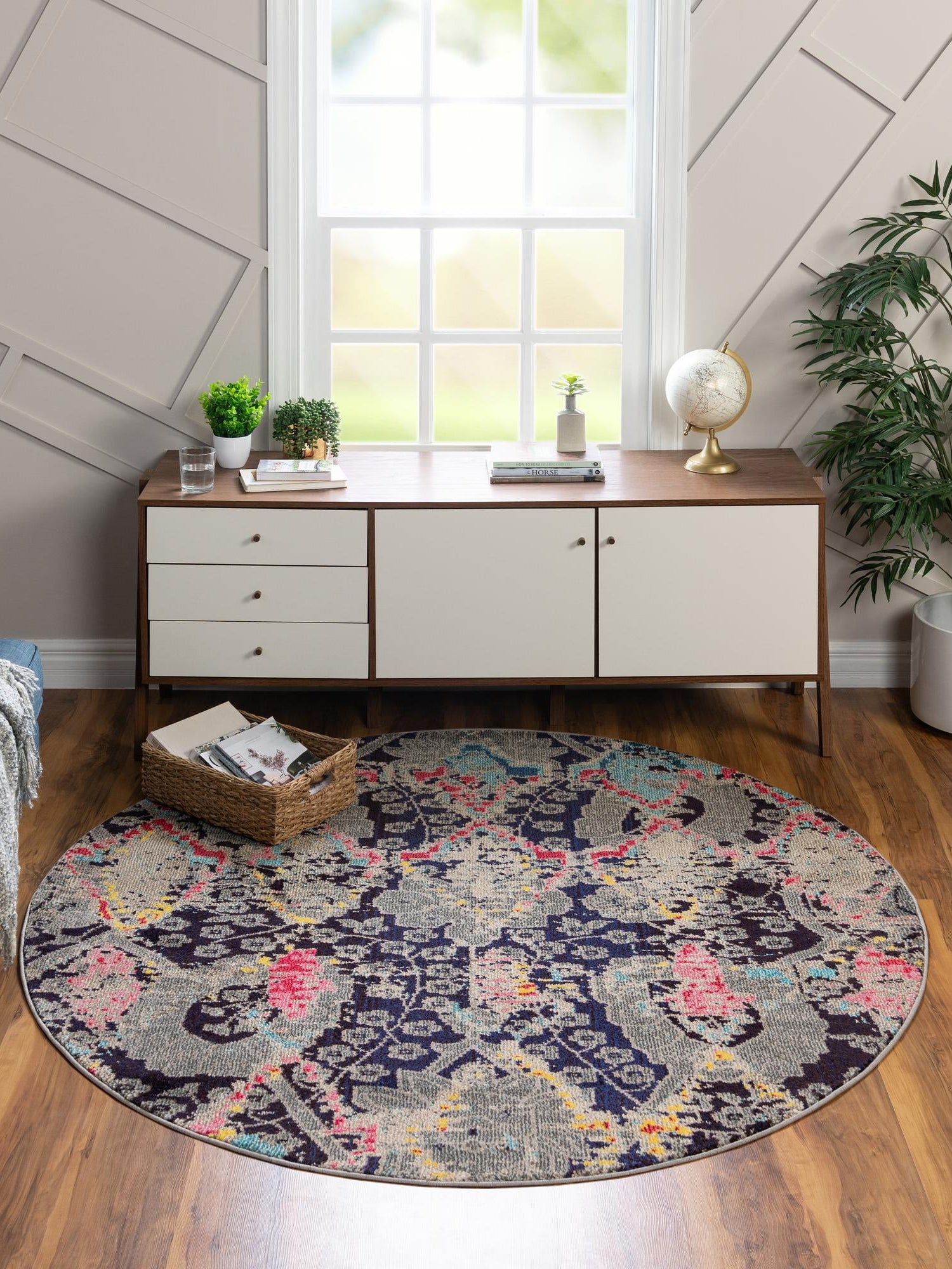 Navy Blue 6' 1 x 6' 1 Sedona Round Area Rug