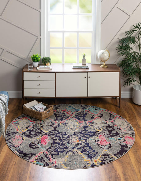 Navy Blue 6' 1 x 6' 1 Sedona Round Area Rug