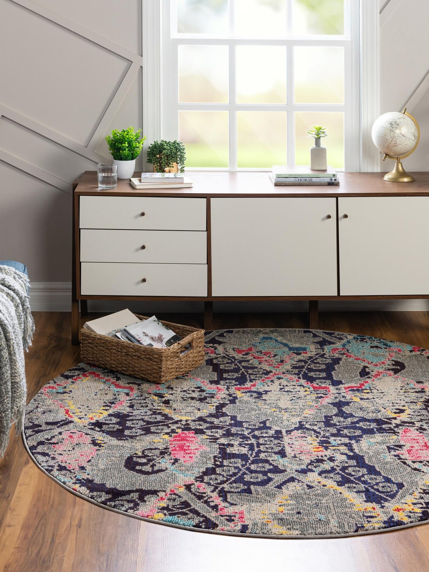 Navy Blue 8' x 8' Sedona Round Area Rug