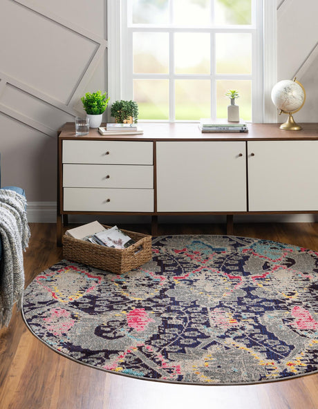 Navy Blue 8' x 8' Sedona Round Area Rug