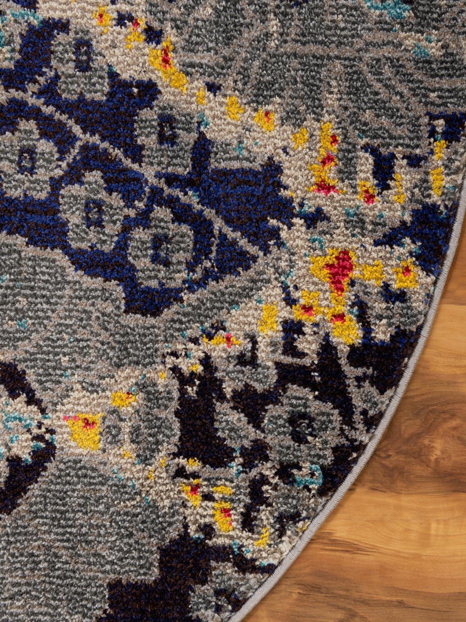 Navy Blue 8' x 8' Sedona Round Area Rug