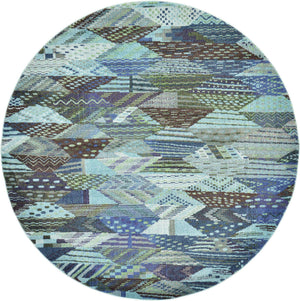 Blue 8' x 8' Sedona Round Area Rug