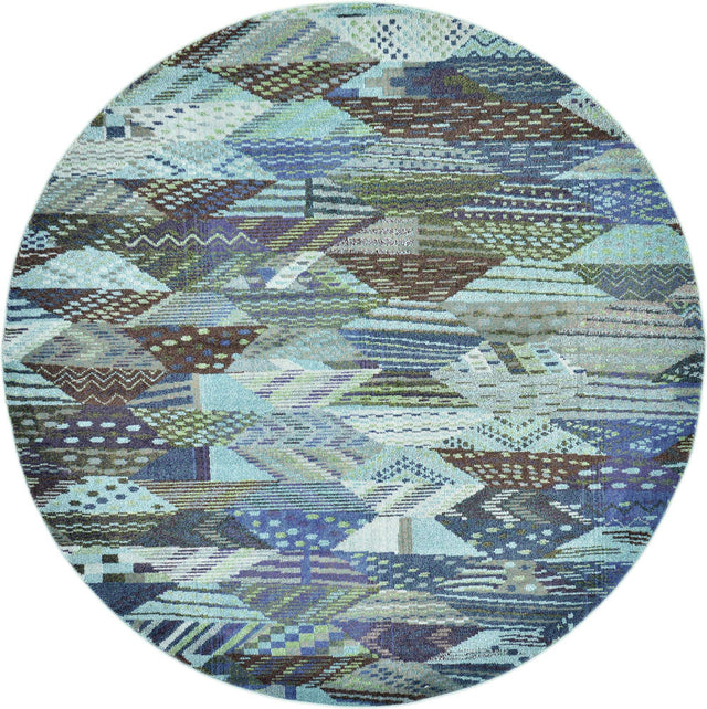 Blue 8' x 8' Sedona Round Area Rug