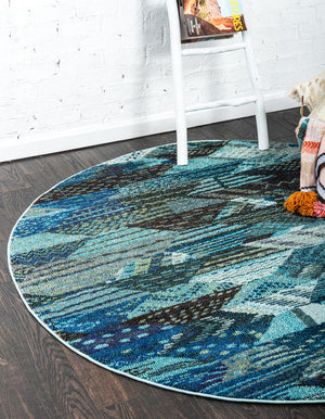 Blue 3' 3 x 3' 3 Sedona Round Area Rug