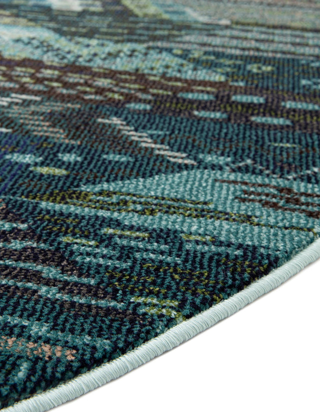 Blue 8' x 8' Sedona Round Area Rug