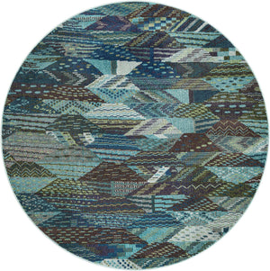 Blue 6' 1 x 6' 1 Sedona Round Area Rug