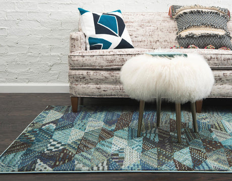 Blue 9' x 12' Sedona Rectangle Area Rug Durable Long Lasting Carpet for Living Rooms, Kitchen, Bedrooms, Office Space, Dorms for Sale at Rug Engine