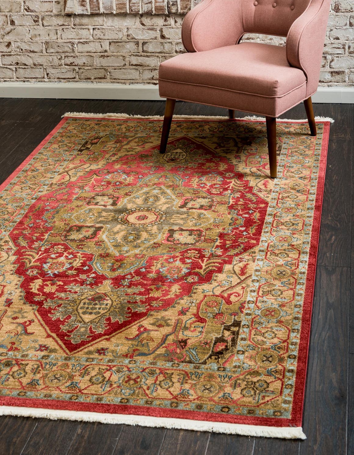 Red 9' x 12' Sahand Rectangle Area Rug