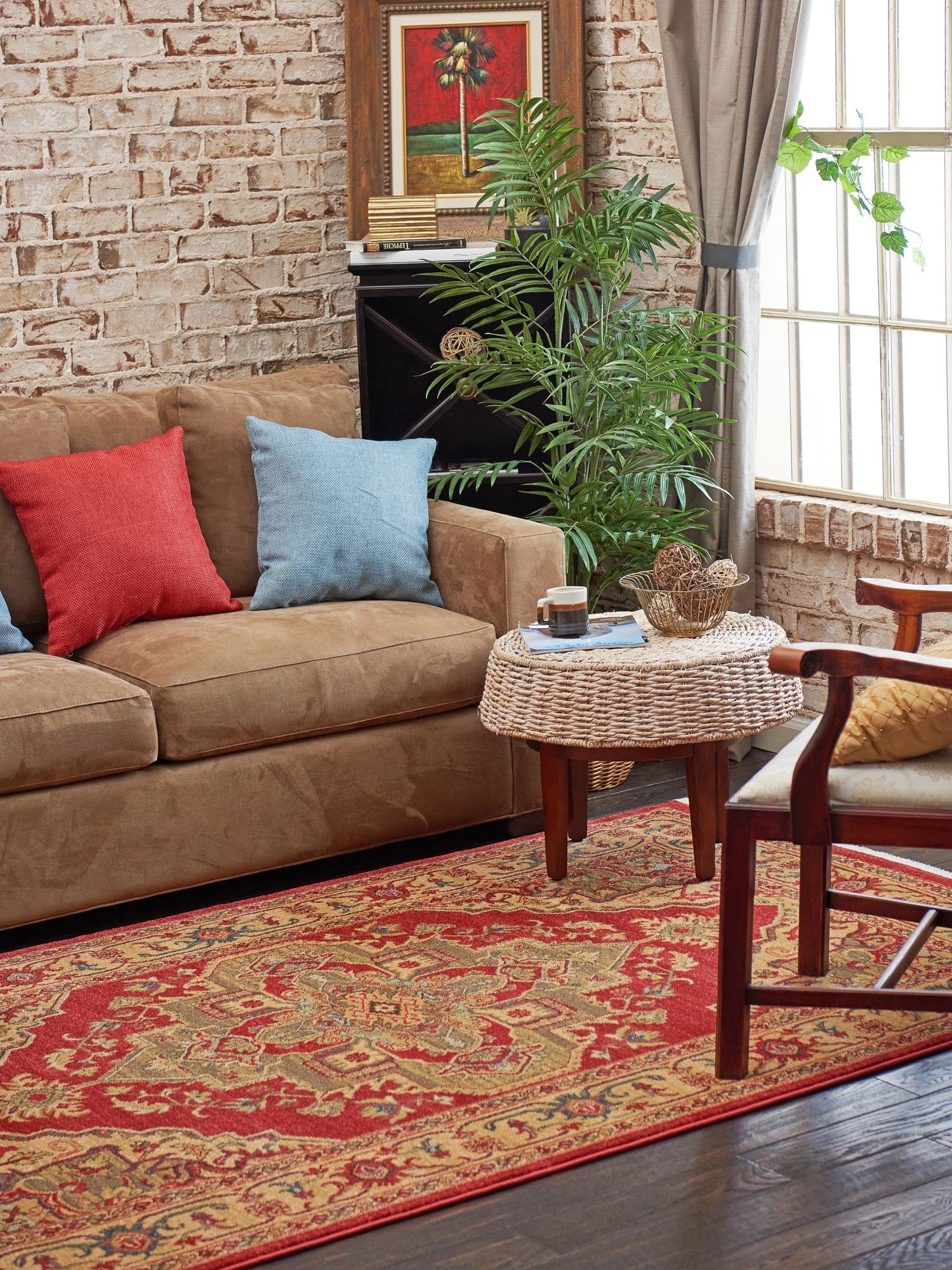 Red 9' x 12' Sahand Rectangle Area Rug