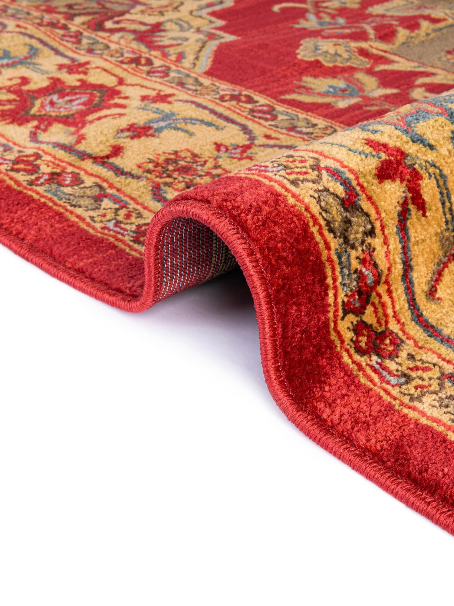 Red 3' 1 x 5' 3 Sahand Rectangle Area Rug Affordable Easy Clean Traditional Design Durable Carpet for Home Interior Design Living Room Dining Office for Sale at Rug Engine