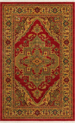 Red 5' 1 x 8' Sahand Rectangle Area Rug Affordable Easy Clean Traditional Design Durable Carpet for Home Interior Design Living Room Dining Office for Sale at Rug Engine