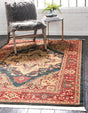Navy Blue 9' x 12' Sahand Rectangle Area Rug Affordable Easy Clean Traditional Design Durable Carpet for Home Interior Design Living Room Dining Office for Sale at Rug Engine