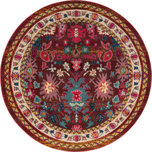 Multicolor 8' x 8' Medici Round Area Rug 100% Polypropylene Traditional Vintage Classic Carpet for Home Interior Design Decor for Sale at Rug Engine
