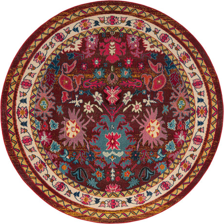 Multicolor 8' x 8' Medici Round Area Rug 100% Polypropylene Traditional Vintage Classic Carpet for Home Interior Design Decor for Sale at Rug Engine