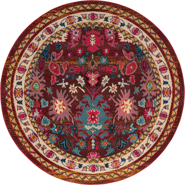 Multicolor 8' x 8' Medici Round Area Rug 100% Polypropylene Traditional Vintage Classic Carpet for Home Interior Design Decor for Sale at Rug Engine
