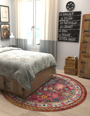 Multicolor 8' x 8' Medici Round Area Rug 100% Polypropylene Traditional Vintage Classic Carpet for Home Interior Design Decor for Sale at Rug Engine