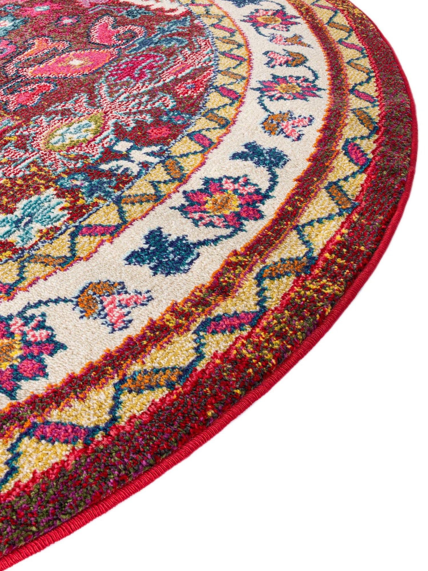 Multicolor 8' x 8' Medici Round Area Rug 100% Polypropylene Traditional Vintage Classic Carpet for Home Interior Design Decor for Sale at Rug Engine