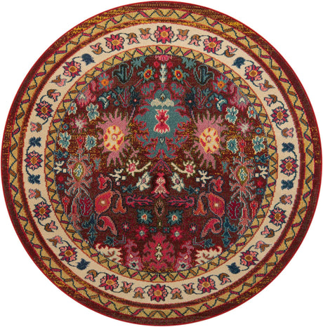 Multicolor 6' 1 x 6' 1 Medici Round Area Rug 100% Polypropylene Traditional Vintage Classic Carpet for Home Interior Design Decor for Sale at Rug Engine
