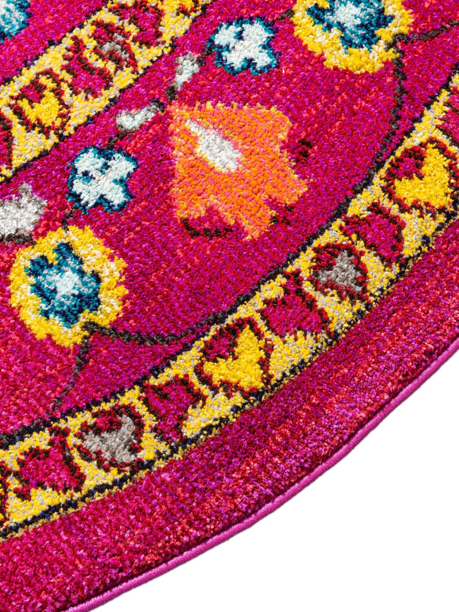 Pink 8' x 8' Medici Round Area Rug 100% Polypropylene Traditional Vintage Classic Carpet for Home Interior Design Decor for Sale at Rug Engine