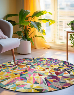 Multicolor 6' 1 x 6' 1 Estrella Round Rug
