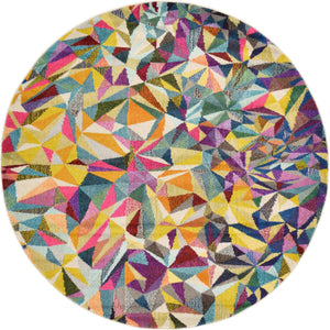 Multicolor 6' 1 x 6' 1 Estrella Round Rug