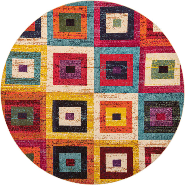 Multicolor 8' x 8' Estrella Round Rug