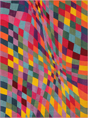 Multicolor 9' x 12' 2 Estrella Rectangle Area Rug 100% Polypropylene Non-Shedding Stain Resistant Carpet Colorful Modern Abstract Design Easy Clean for Home Decor for Sale at Rug Engine