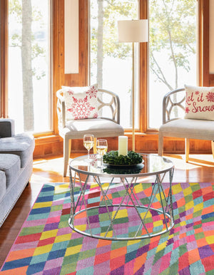 Multicolor 3' 3 x 5' 3 Estrella Rectangle Area Rug 100% Polypropylene Non-Shedding Stain Resistant Carpet Colorful Modern Abstract Design Easy Clean for Home Decor for Sale at Rug Engine