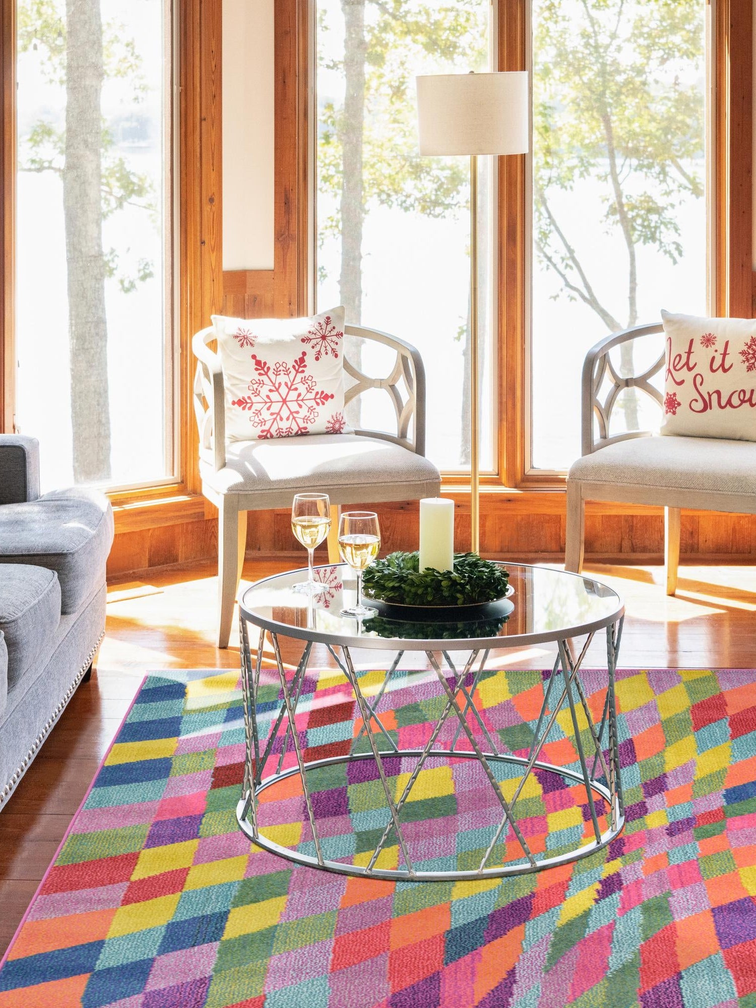 Multicolor 6' 1 x 9' Estrella Rectangle Area Rug 100% Polypropylene Non-Shedding Stain Resistant Carpet Colorful Modern Abstract Design Easy Clean for Home Decor for Sale at Rug Engine