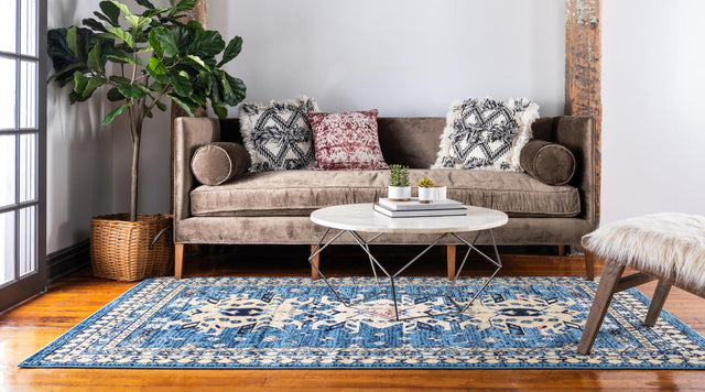 Light Blue 7' 1 x 10' Taftan Rectangle Rug