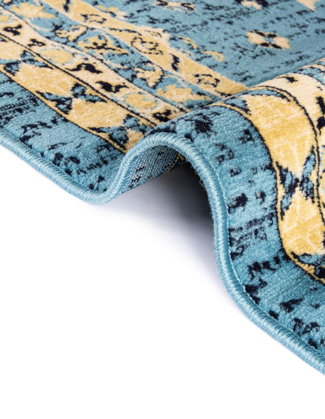 Light Blue 4' 1 x 6' 1 Taftan Rectangle Area Rug Durable 100% Polypropylene Classic Traditional Design Easy Clean Carpet for Home Interiors for Sale at Rug Engine