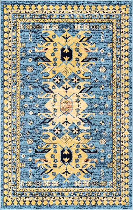 Light Blue 5' 3 x 8' Taftan Rectangle Area Rug