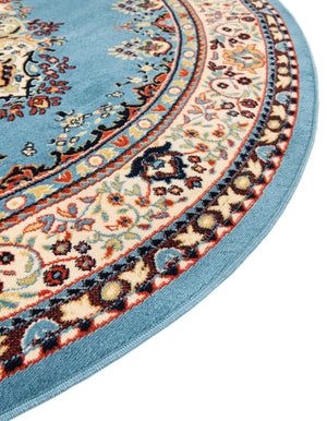 Light Blue 8' x 8' Reza Round Rug