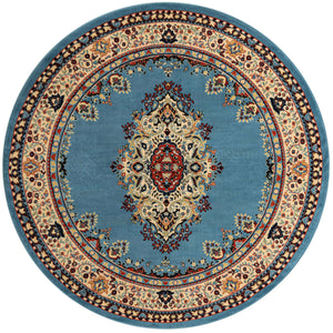 Light Blue 8' x 8' Reza Round Rug