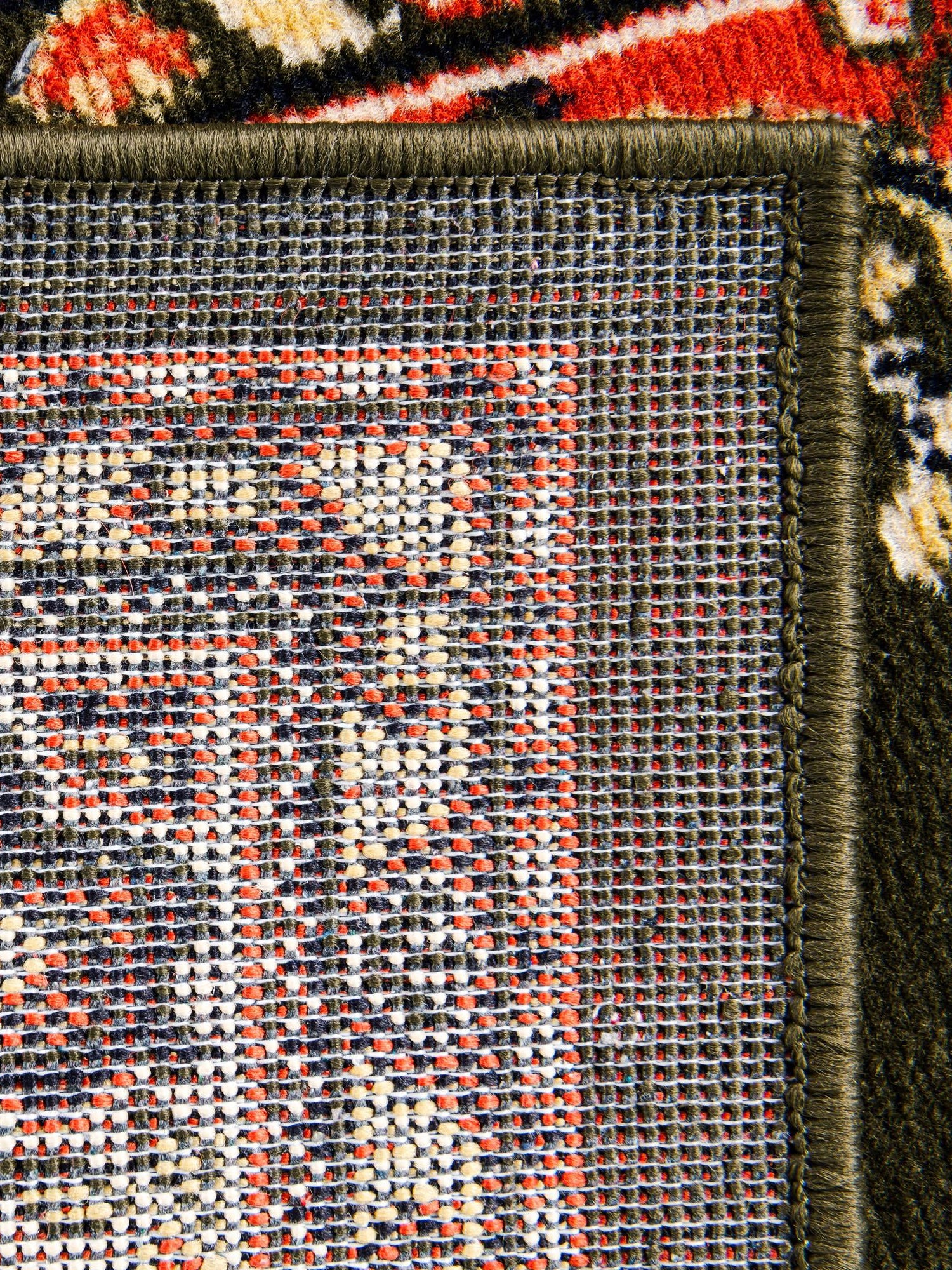 Green 4' 1 x 6' 1 Reza Rectangle Area Rug 100% Polypropylene Easy Clean Traditional Motif Classic Carpet for Home Interiors for Sale at Rug Engine