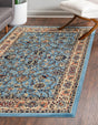 Light Blue 6' 1 x 9' Sialk Hill Rectangle Area Rug 100% Polypropylene Durable Easy Clean Classic Traditional Design Carpet for Interior Design for Sale at Rug Engine