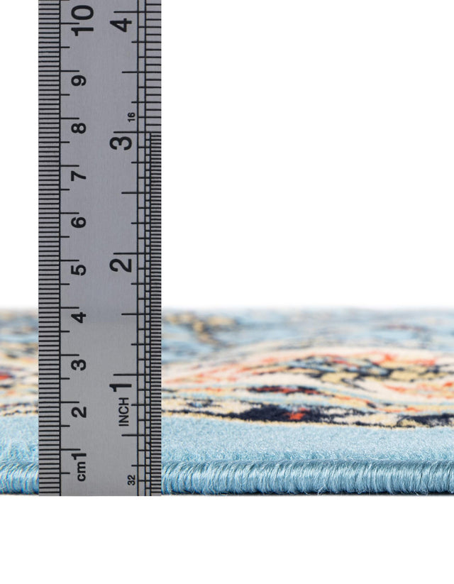 Light Blue 6' 1 x 9' Sialk Hill Rectangle Area Rug 100% Polypropylene Durable Easy Clean Classic Traditional Design Carpet for Interior Design for Sale at Rug Engine