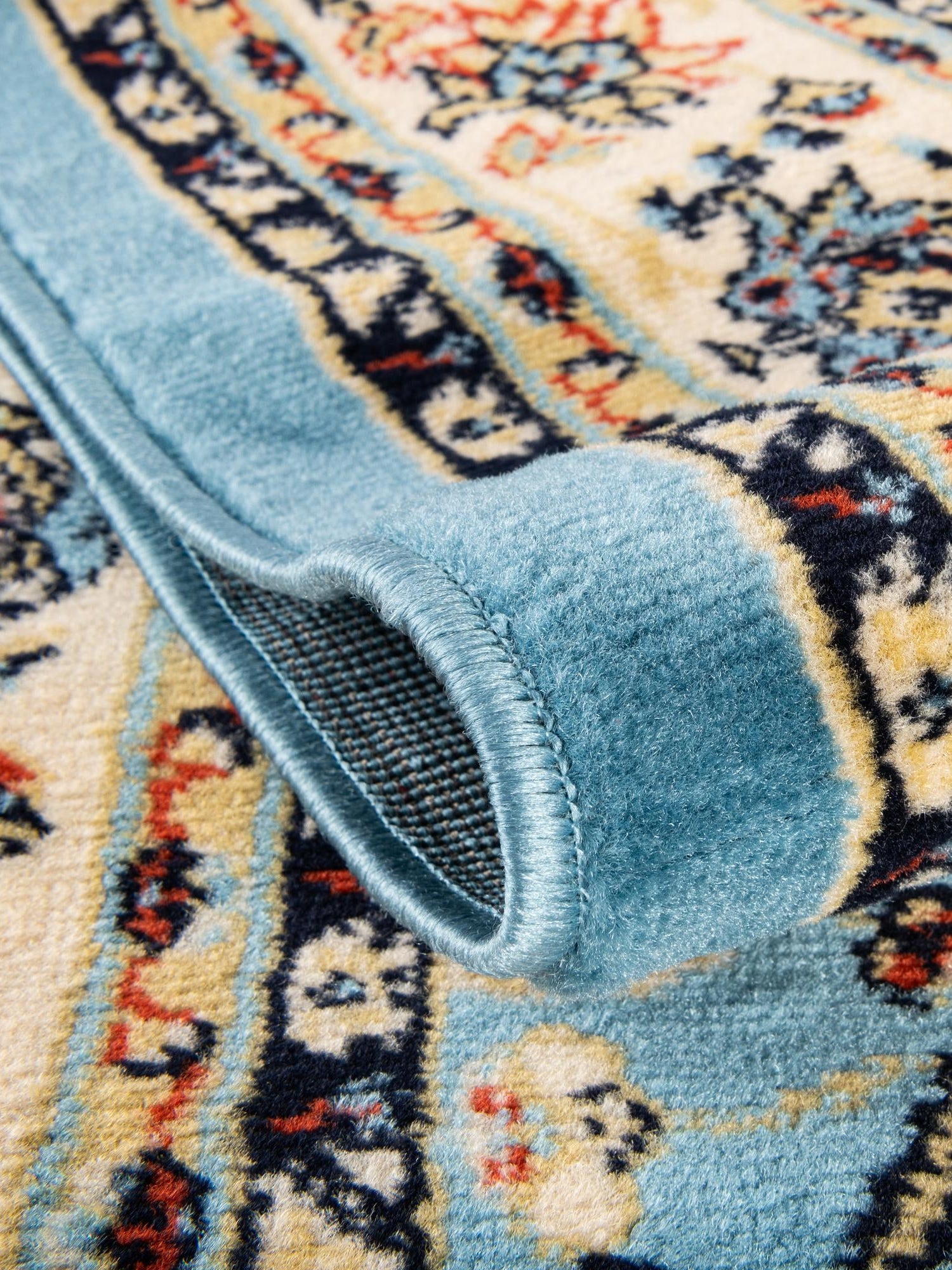 Light Blue 7' 1 x 10' Sialk Hill Rectangle Area Rug 100% Polypropylene Durable Easy Clean Classic Traditional Design Carpet for Interior Design for Sale at Rug Engine